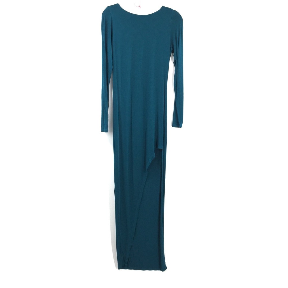 Young Fabulous Broke teal Blue open backless bodycon Long sleeve Dress M